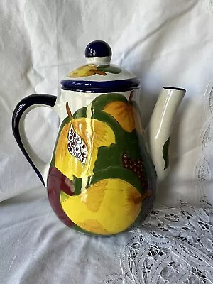 Talavera Mexico Pottery Fruit Pattern Coffee Pot Lead Free • $30