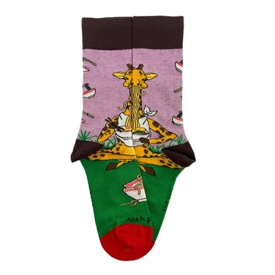 £9.73 • Buy Giraffe Yogi Eating Ramen Socks From The Sock Panda (Adult Medium)