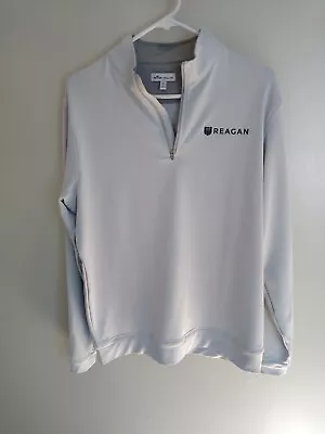 Peter Millar Mens Quarter Zip Jacket Size Medium Pullover Light Gray Golf  • $25.99