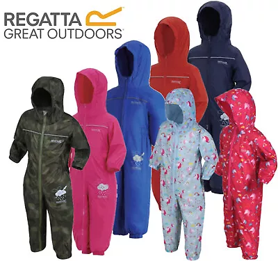 Regatta Puddle Rain Suit Waterproof All In One Childrens Kids Childs Boys Girls • £13.95