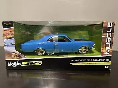 Maisto Designs 1966 Chevrolet Chevelle Ss 396 Blue 1/24 Diecast • $15