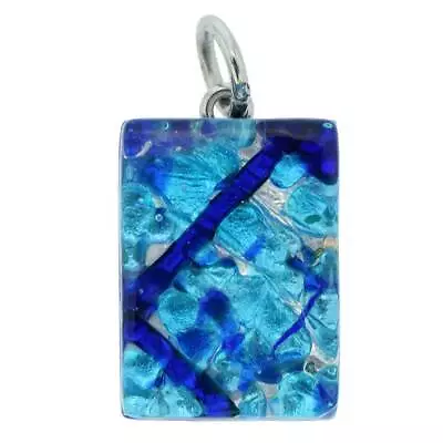 Glass Of Venice Murano Glass Italian Rectangular Pendant Necklace For Women - Aq • $34.95