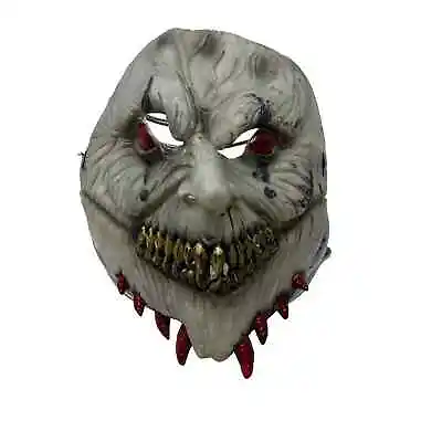 $15 • Buy Adult Halloween Face Mask. Scary Costume. Demon Mask. Gray Mask Red Eyes