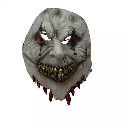 $15 • Buy Adult Halloween Face Mask. Scary Costume. Demon Mask. Gray Mask Red Eyes