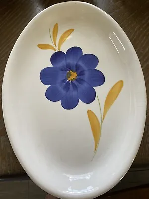 La Primula Italy Vibrant Blue And Yellow Floral Serving Platter Hand Painted • $35