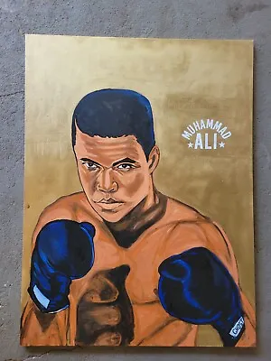 Muhammad ALI RUMBLE YOUNG MAN RUMBLE 36X48 ORIGINAL PAINTING BY GHOST 👻  • $455
