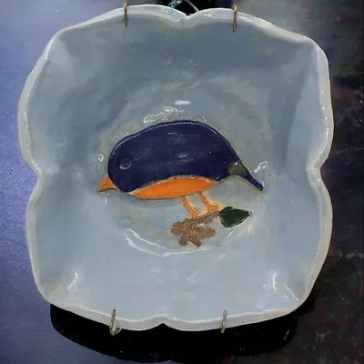 And Fly Away - Student Studio Pottery Art Bowl With Bird - Vtg Style - Signed • $20