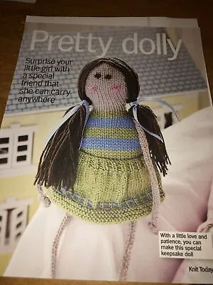 Knitting Pattern Pretty Dolly Rag Doll Toy DK Easy Knit • £1.99