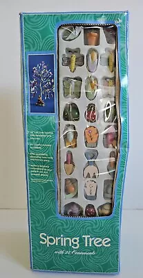 New VTG EASTER SPRING TREE 18  Floral Resin Base INSECTS Dragonfly Bee KMART • $21.99