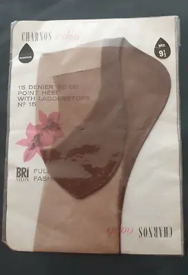 Charnos Fully Fashioned Point Heel Stockings Sheer Nylons Hose M -9.5  [Y44 • £29