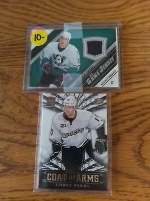 NHL DUCKS COREY PERRY RELIC Crown Royale Coat Of Arms JOFFREY LUPUL RELIC UD JSY • $3.99