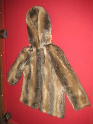 Vintage St. Moritz Styled By Sportowne Ladies Fur Coat Size 8 W/ Hood Faux Mink? • $69.99