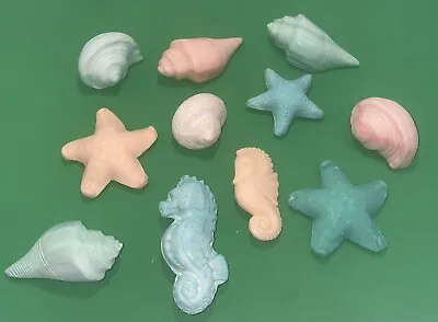 Set Of 11 Decorative Shell Soap Star Fish Sea Horses Conch Shell Diff Colors EXC • $11.95