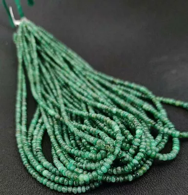 Zambian Emerald Gemstone BeadsNatural Emerald Stone Beads Smooth Roundel • $15