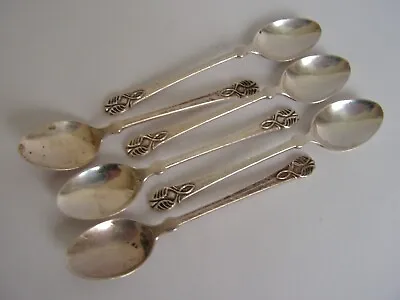 SET 6 ARTS & CRAFTS LIBERTY'S Of LONDON SOLID SILVER TEASPOONS Bernard Cuzner • £175