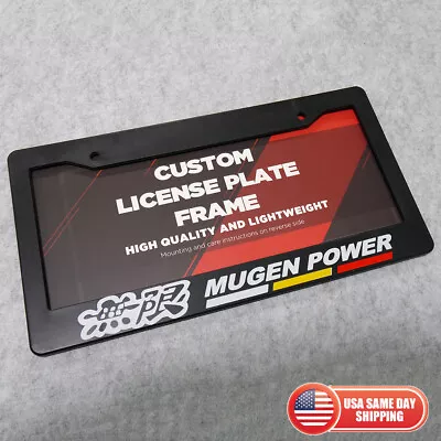 For Honda Mugen Power 無限 Bracket License Plate Frames Cover Sport Black • $9.99