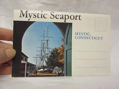 VTG Mystic Seaport Connecticut Postcard Folding Booklet Fold Out Folder Unused • $10