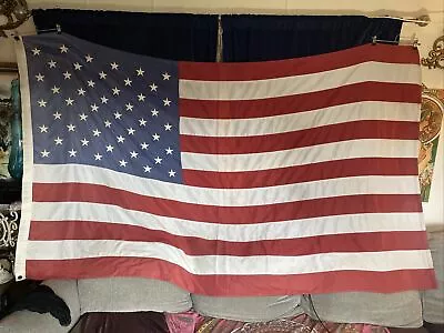 Vintage American Flag Large 8’ X 4.5’ Cotton Embroidered Stars • $180