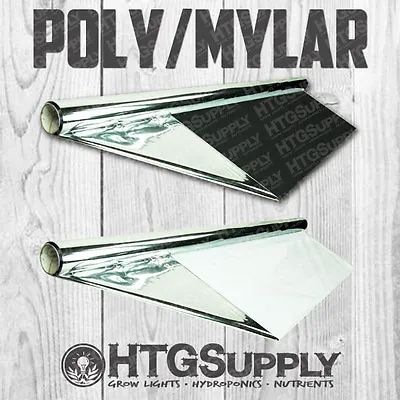 MYLAR GROW ROOM LINER Hydroponic Reflective Mirror Film Shiny + B/W Poly  • $13.95