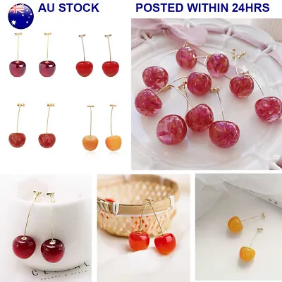 7 Styles Cherry Simulation Earrings Stud Drop Dangle Women Fashion • $10.99