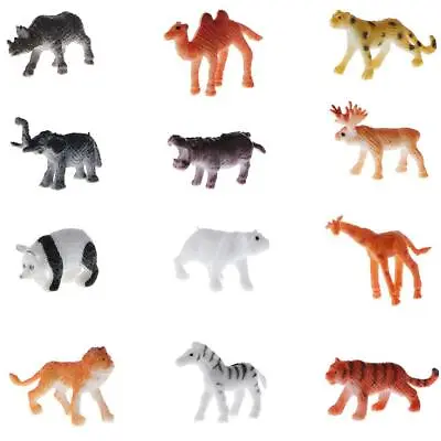£4.37 • Buy 12pcs Plastic Wildlife Animals Lion Tiger Leopard Model Figures Kids Toys