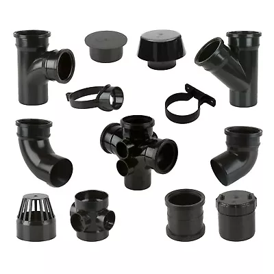 £5.09 • Buy 110mm Black Soil Pipe And Fittings, Bend, Reducer, Vent, Branch, Boss