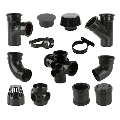 110mm Black Soil Pipe And Fittings Bend Reducer Vent Branch Boss • £6.78