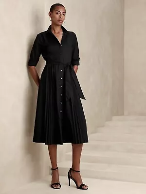 Banana Republic Black Pleated Midi Dress ASO Meghan Markle Size 2 Sold Out • $99.99