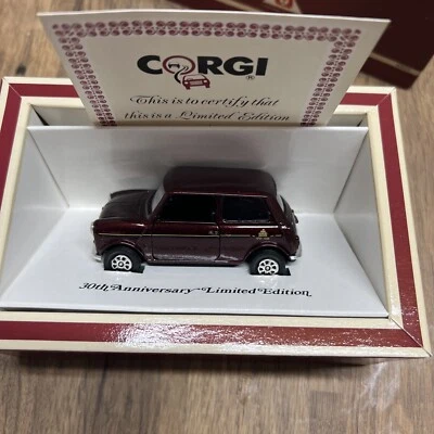 Corgi Rover MINI 30th Anniversary 1959 1989 Maroon 1/36 Boxed With Certificate • £19.90