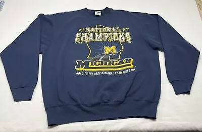 Vintage 1997 National Champs University Of Michigan Wolverines Sweatshirt XXL • $90