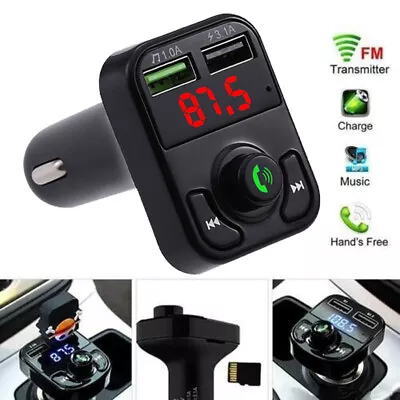 Bluetooth 5.0 Wireless Car FM Transmitter MP3 Player Radio 2 USB Charger Adapter • £5.29