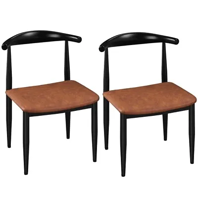 Dining Chairs Set Of 2 PU Leather Dining Chairs Armless Chairs With Backrest • $99.99