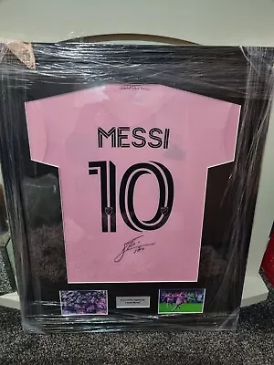 Hand Signed Lionel Messi Inter Miami Framed Shirt With Coa • £1995