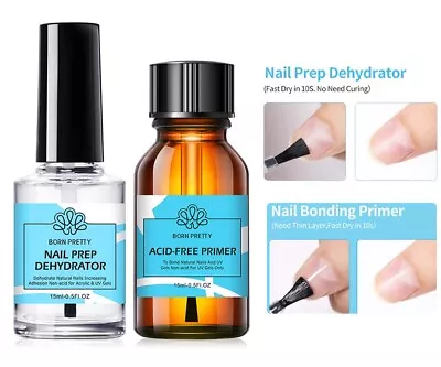 Nail Dehydrator Bonder Prep Nail Art Extension Gel Primer Manicure Polish 15ml • £1.49