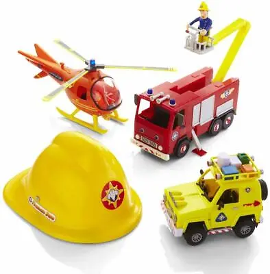 Fireman Sam Rescue Playset Figures Helmet Helicopter Jupiter Engine Vehicle • $82.53