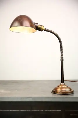 Vintage Antique Industrial Faries Brass Desk Lamp Light Bankers Lamp Tabletop • $249.99