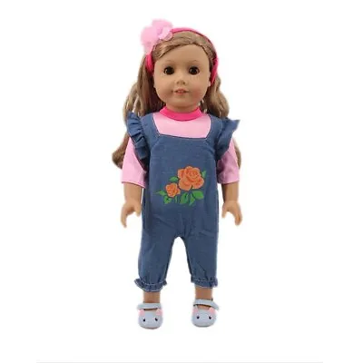 Fashion Outfits For 18inch American Doll Jumpsuit Rose Headband For 43cm Dolls • $12.43