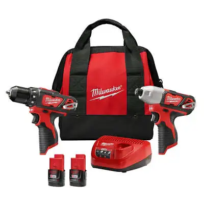 Milwaukee 2494-22 M12 12V Cordless Power Lithium-Ion 2-Tool Combo Kit • $169