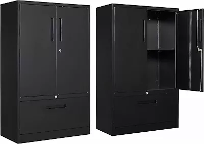 Metal Storage Cabinet With 1 Drawer Steel Lockable File Cabinet For Home Office • $139.99