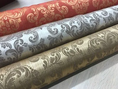 Damask Curtain Fabric Material 140 Cms Wide Blinds Italian Traditional Design • £10