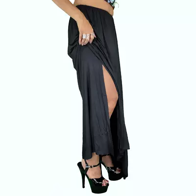 SEXY LONG SLIT MAXI SKIRT Stretchy Beach Dress Crossdresser Tg Sissy • $14.50