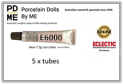 E6000  Adhesive 7.2gm 5 Tubes........ . 40% Discount For 2 Or More Lots • $15.25