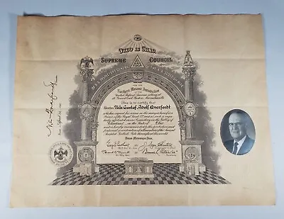 Vintage 1961 Masonic Mason Freemason Cleveland Ohio Member Certificate • $39.99