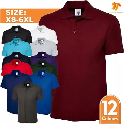 Unisex Men's Active Pique Polo Shirt XS - 6XL Work Wear Casual Leisure Plain Tee • £7.38