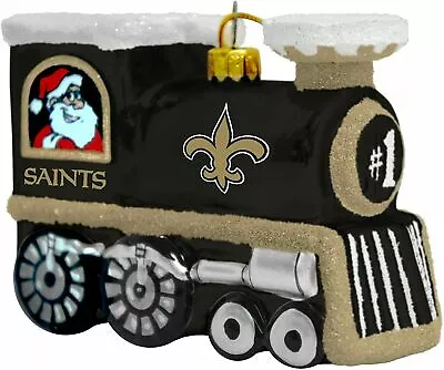 $14.99 • Buy NEW ORLEANS SAINTS NFL Blown Glass Train Christmas Tree Ornament