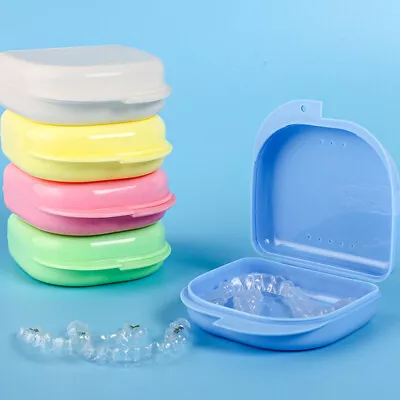 Denture Storage Box Dental Orthodontic Retainer Case False Teeth Brace Organizer • $1.42
