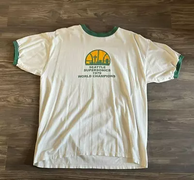 Vintage NBA Seattle Supersonics 1979 NBA  World  Champions Shirt (RARE) - Murina • $39.99