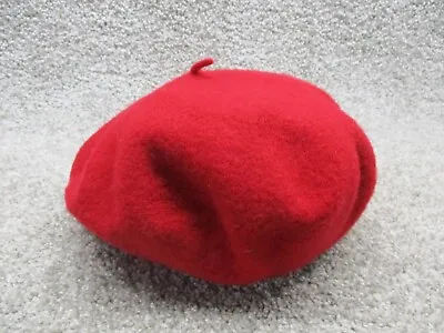 VINTAGE Red Wool Beret Adult Large EUC • $10.99