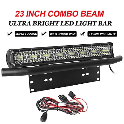 23inch  LED Work Light Bar Spot Flood Driving Number Plate Frame Offroad 4WD • $105.95