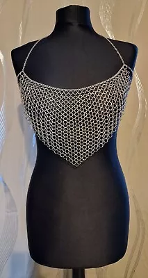 Chainmail Triangle Festival Rave Top Hand Made One Size Metal • £175